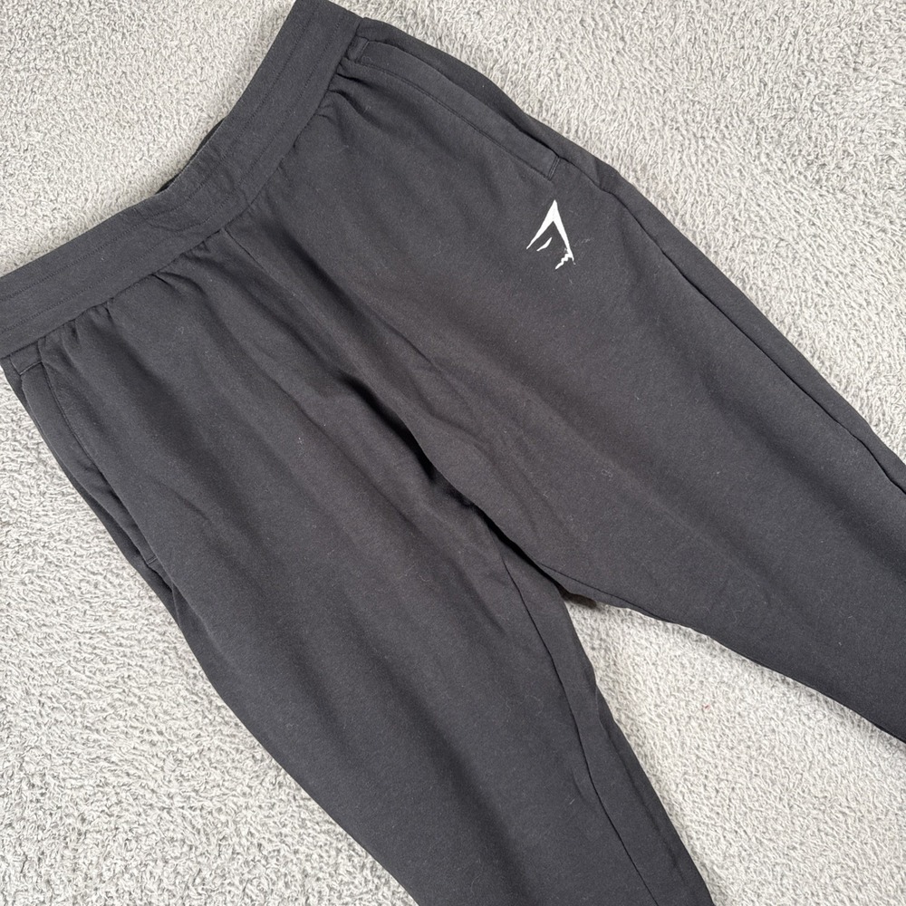 Gymshark Sweatpants Men's Small Black Joggers Tapered Ankle Pockets